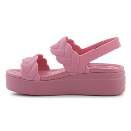 Crocs Brooklyn Woven Low Wedge 209977-6xx sandals pink 4
