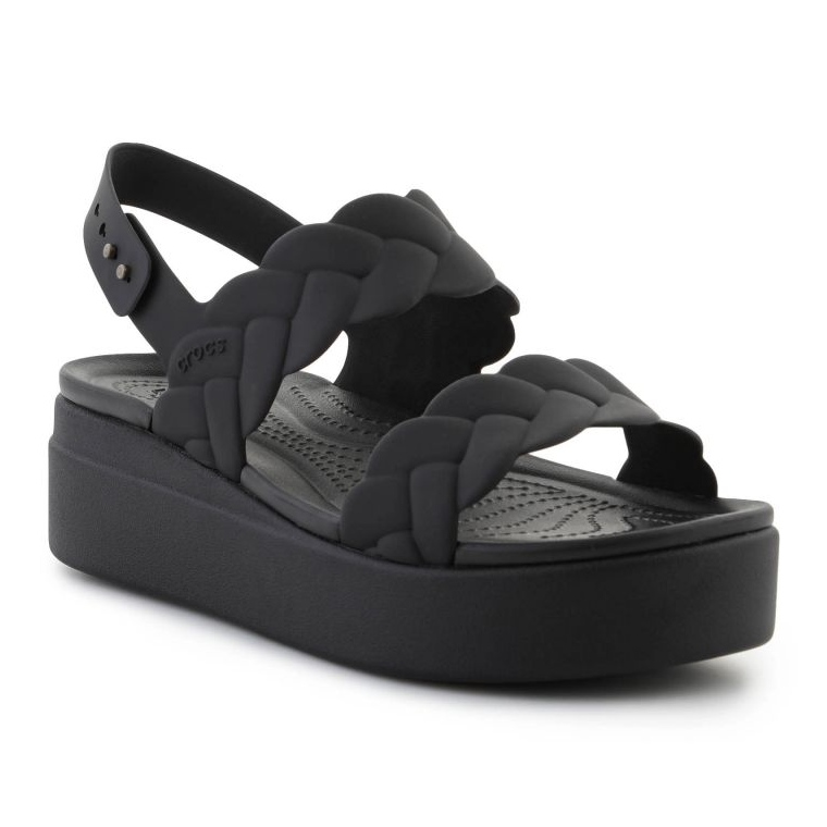 Crocs Sandals Brooklyn Woven Low Wedge 209977-060 black 1 Crocs Sandals Brooklyn Woven Low Wedge 209977-060 black 1