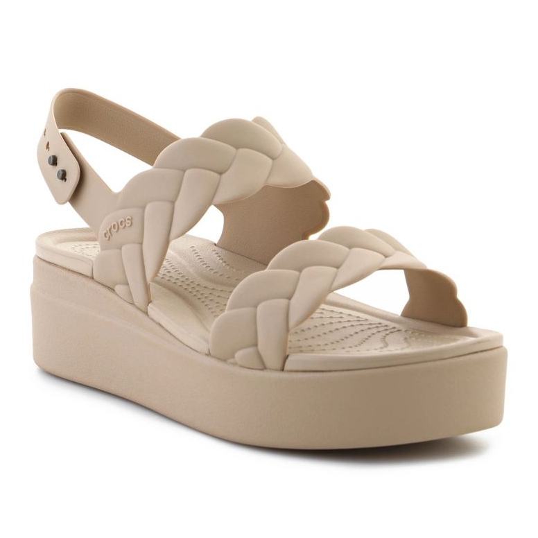 Crocs Sandals Brooklyn Woven Low Wedge 209977-212 beige 1 Crocs Sandals Brooklyn Woven Low Wedge 209977-212 beige 1