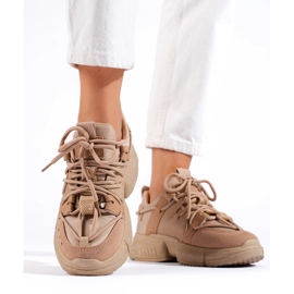Seastar Beige women's sneakers with a cuff 2