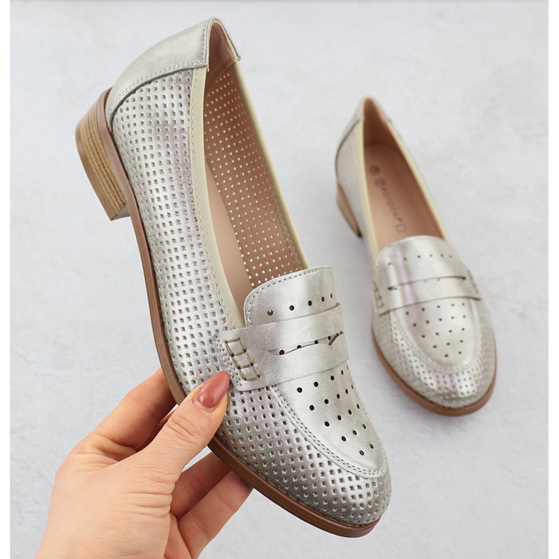 Women's shoes Lords Openwork Metallic Golden Potocki 12581 2