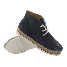 Women's leather espadrilles, gray/silver, Neścior grey 3 Women's leather espadrilles, gray/silver, Neścior grey 3