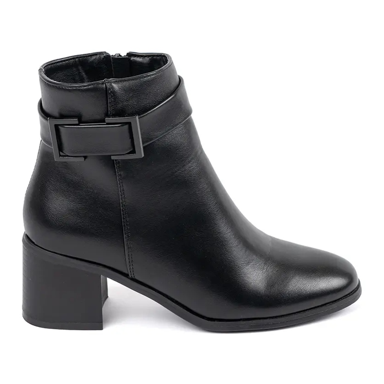 Classic black Shelovet women's boots on a low post 1