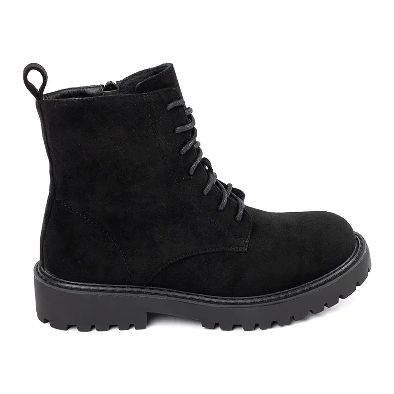 Women's black suede hiking boots 1