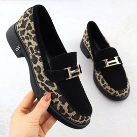 Lordy leather leopard shoes Lords Black Vinceza 66791 1