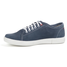 Polbut leather shoes men's sneakers model 2129 navy blue 1