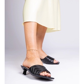 Black low heel sandals from Launay 1