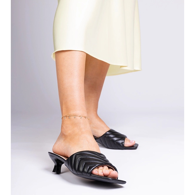 Black low heel sandals from Launay 1