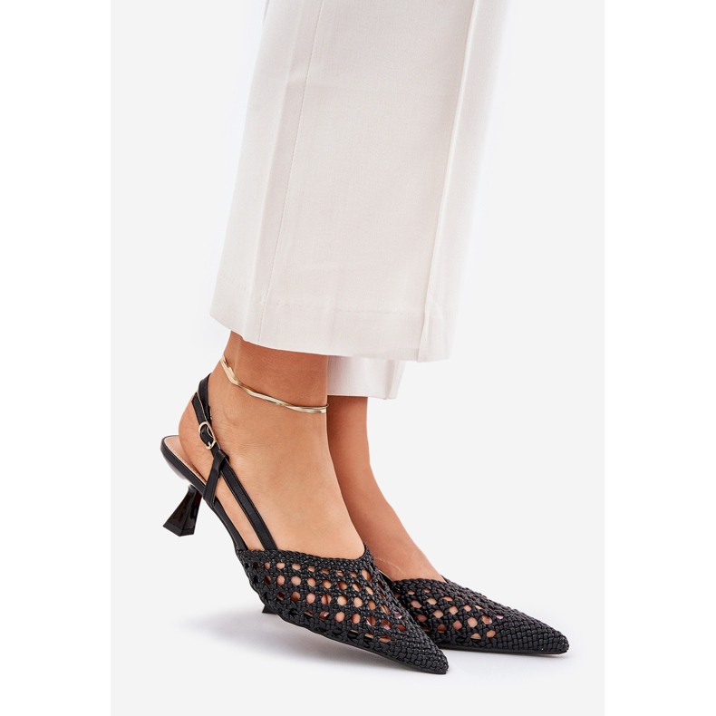 High heels with a pointed nose and a black heel 1