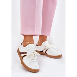 Low women's sneakers with lace white leopard print 2 Low women's sneakers with lace white leopard print 2