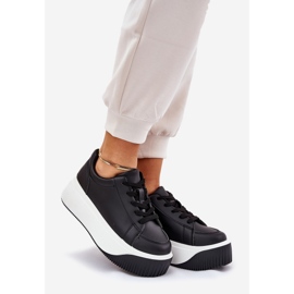 Sneakers on a massive platform smooth black 1