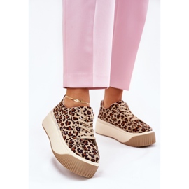 Sneakers on a massive brown leopard platform 2