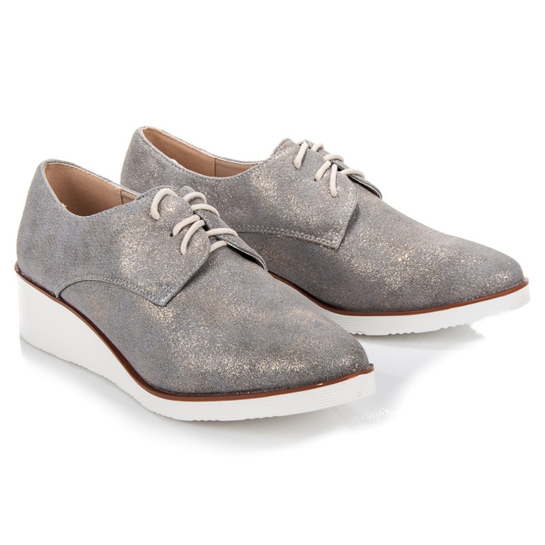 Vinceza Tied wedge heels grey 1