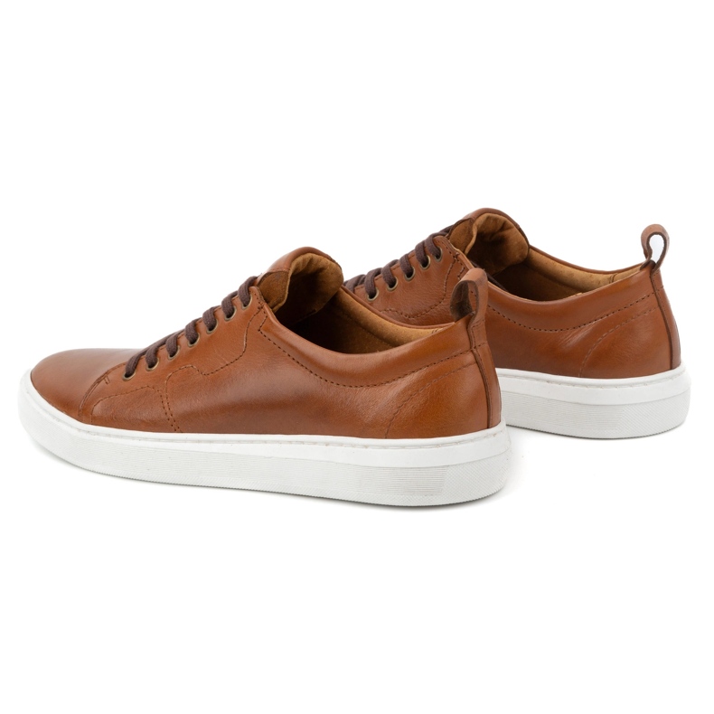 Olivier Men's leather sports shoes with laces 434KNT brown 5