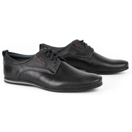 Olivier Men's leather shoes 731 black 2