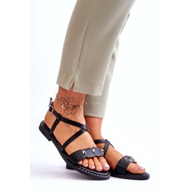 Women's sandals with studs s.barski kv-yxd072-1 black 5