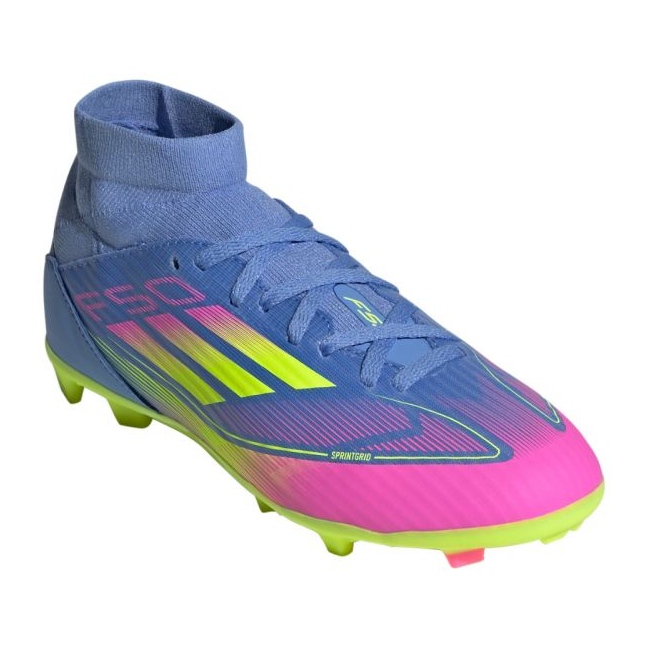 Adidas F50 League FG/MG MID JP7264 football shoes blue 2 Adidas F50 League FG/MG MID JP7264 football shoes blue 2