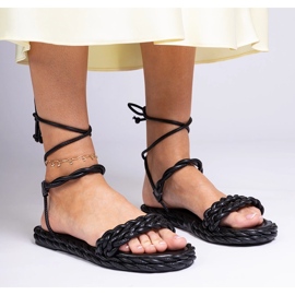 Black women's sandals braided 2 Black women's sandals braided 2