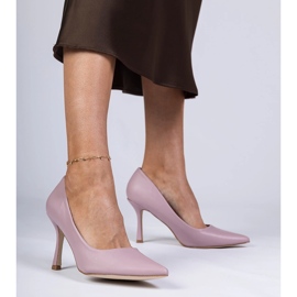 Violet classic pumps on an eco -leather pin purple 1