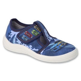 Befado children's slippers with velcro 911X022, blue, car application 1