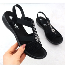 Women's sandals Roman Black Rieker 60806-00 1