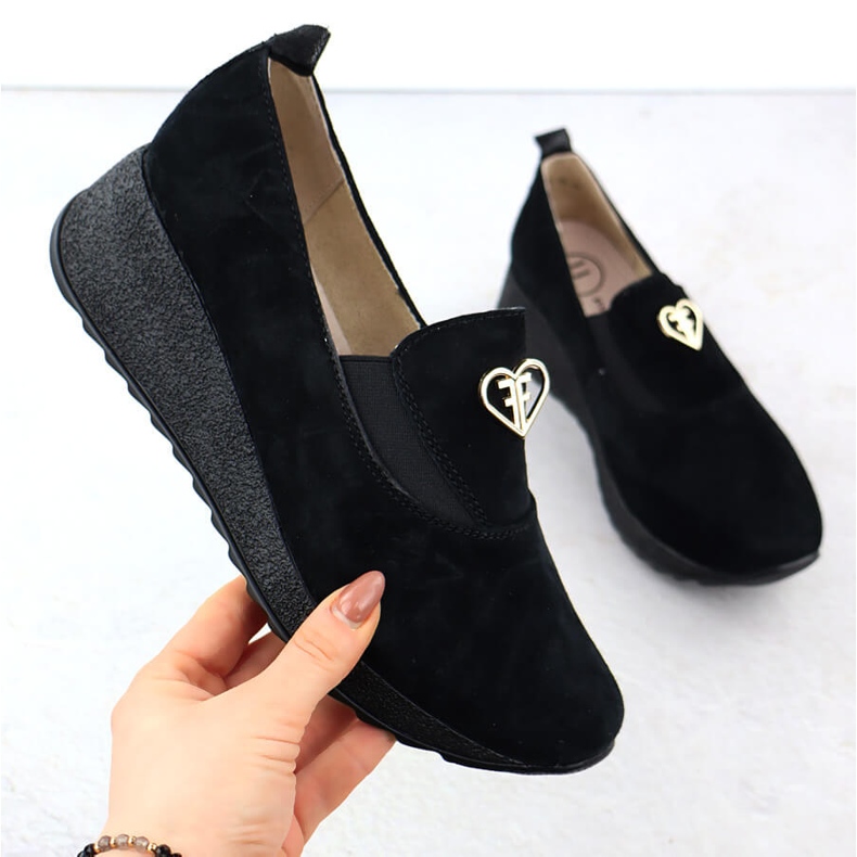 Leather shoes for wedge black Filippo DP6786 1 Leather shoes for wedge black Filippo DP6786 1