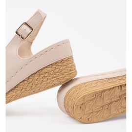 Goodin Light -beige sandals on a low wedge 2 Goodin Light -beige sandals on a low wedge 2