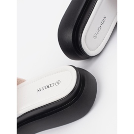 Goodin White and white comfortable flip flops on the platform 2