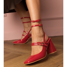 Red pumps varnished on the post 2