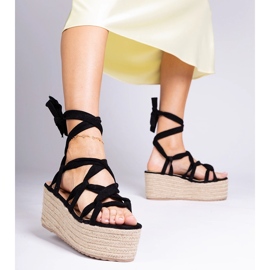 Black espadrilles on a high platform 2