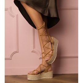 Brown espadrilles sandals on a high platform 2