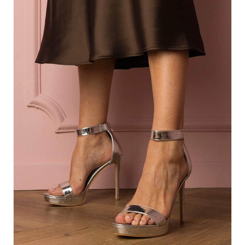 Silver high piston high heels 1