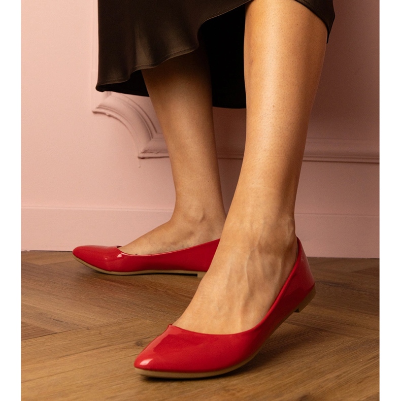 Red patent ballet flats 1