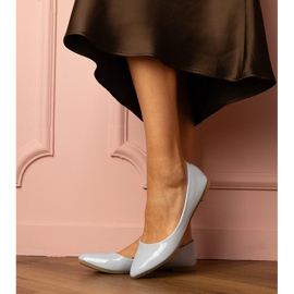 Blue varnished ballerinas 1