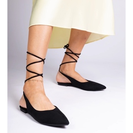 Black flat heels tied with ankle 2 Black flat heels tied with ankle 2