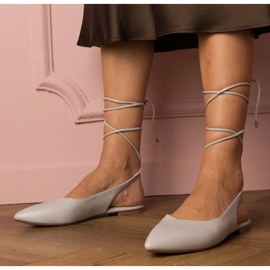 Gray flat heels made of eco -leather grey 1 Gray flat heels made of eco -leather grey 1