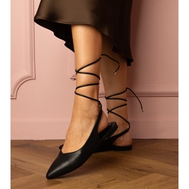 Black flat heels made of eco -leather 1 Black flat heels made of eco -leather 1