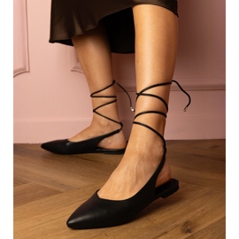 Black flat heels made of eco -leather 2 Black flat heels made of eco -leather 2