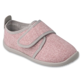Befado children's slippers with leather insert 902X021 pink 1