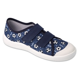 Befado children's slippers 772x002 navy blue in white balls 1