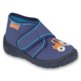 Befado children's navy blue children's slippers 538p089 orange tractor 1 Befado children's navy blue children's slippers 538p089 orange tractor 1