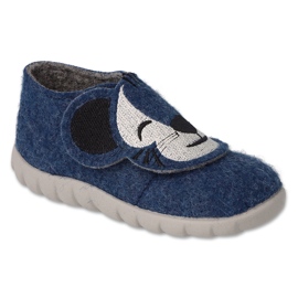Befado children's slippers 620P019 tiger application blue 1