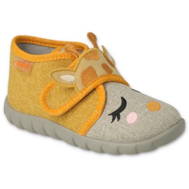 Befado yellow children's slippers with application 465P086 1