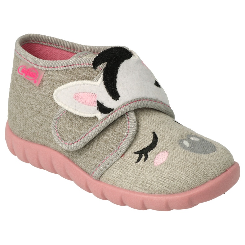 Befado children's slippers 465P082 gray with application grey 1 Befado children's slippers 465P082 gray with application grey 1
