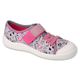 Befado children's slippers with velcro 351Y024, gray applications grey 1