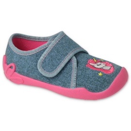 Befado children's slippers 122x016 gray with unicorn grey 1