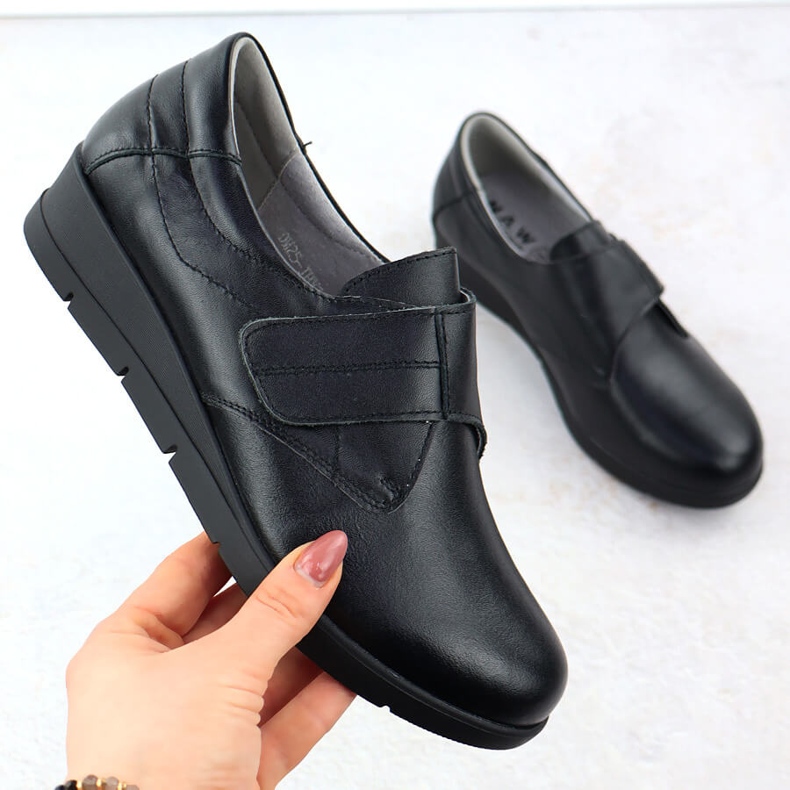 Women's leather shoes on wedges black Sabatina JHY202 1 Women's leather shoes on wedges black Sabatina JHY202 1