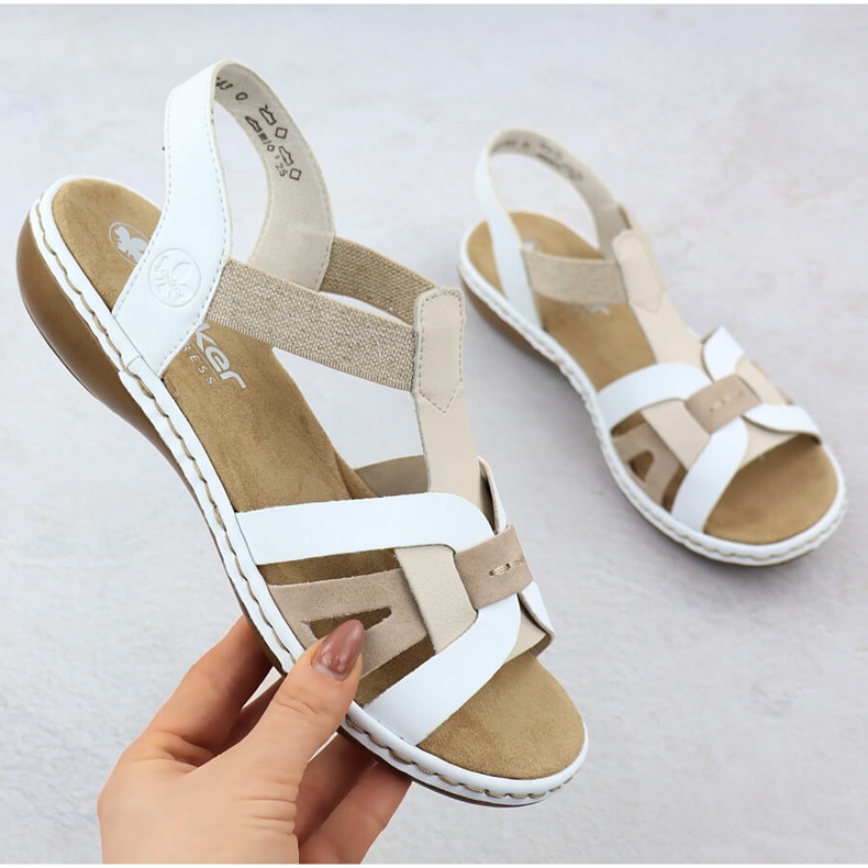 Comfort women's sandals inserted on white erasers Rieker 65918-81 1