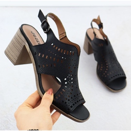 Women's sandals with openwork Black Jezzi 24125 1 Women's sandals with openwork Black Jezzi 24125 1