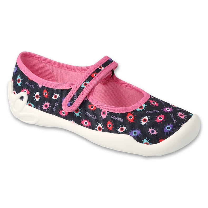 Befado Children's slippers 114Y518 Black-pink in colorful patterns 1